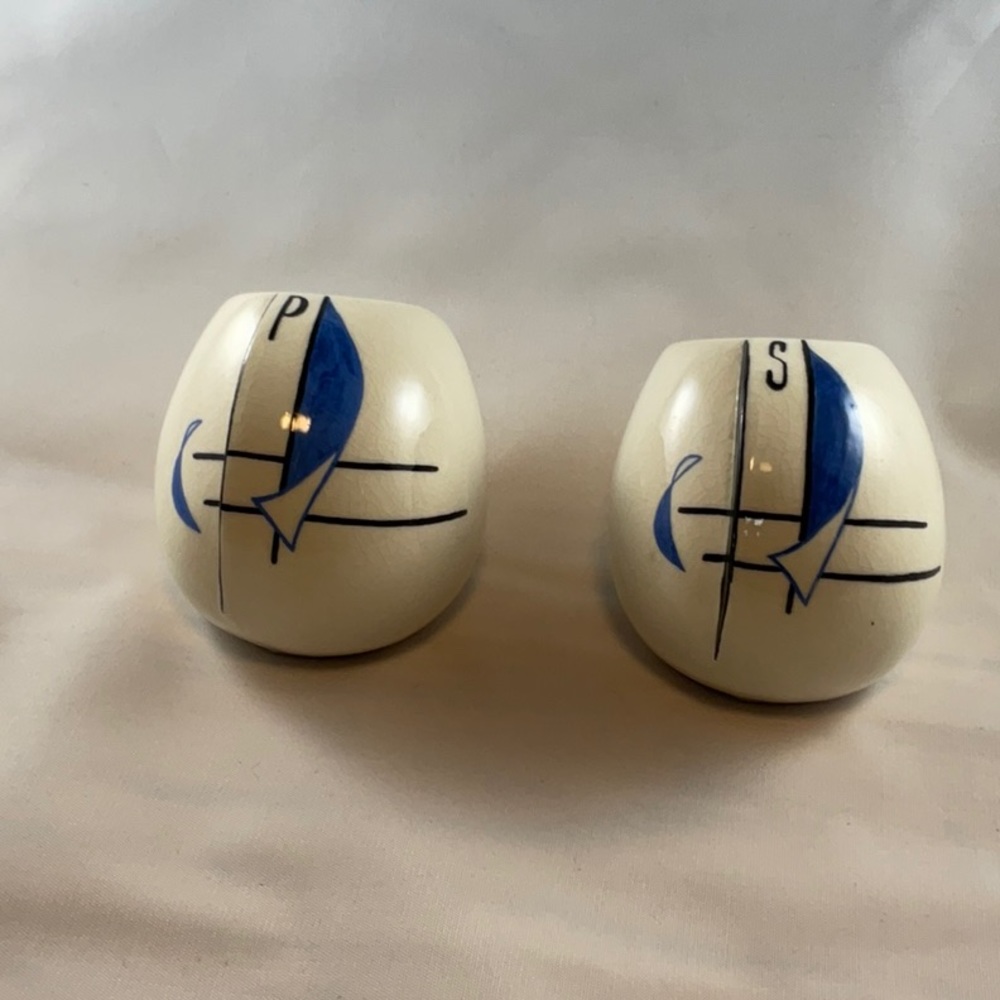 Art Deco Salt and Pepper Shakers with corks